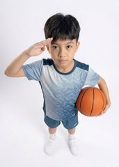 Set Thể Thao Cho Bé Siêu Nhẹ Ultra Light Ombre Hoạ Tiết Isometric (Xám Xanh + Xanh Xám)