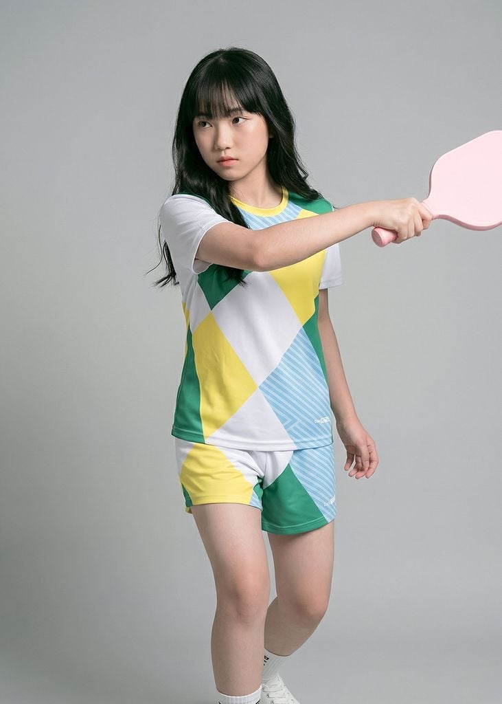 Set Thun Thể Thao Cho Bé Siêu Mát Ultra Cool Xanh Lá Hoạ Tiết Color Block