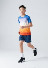 Áo Thun Thể Thao Cho Bé Siêu Nhẹ Ultra Light Cam Ombre Hoạ Tiết Trừu Tượng