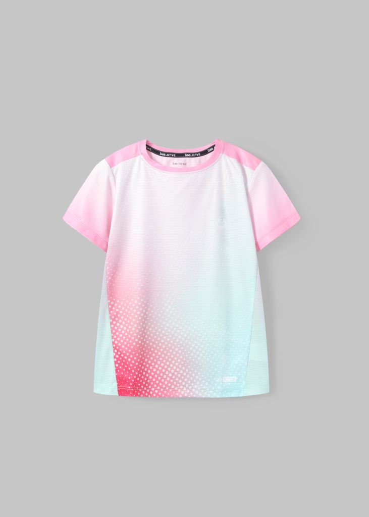 Áo Thun Thể Thao Cho Bé Siêu Nhẹ Ultra Light Hồng Hoạ Tiết Halftone Dots