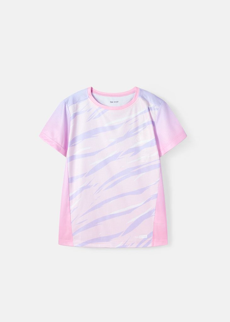 Áo Thun Thể Thao Cho Bé Siêu Nhẹ Ultra Light Tím Hồng Ombre Hoạ Tiết Vằn