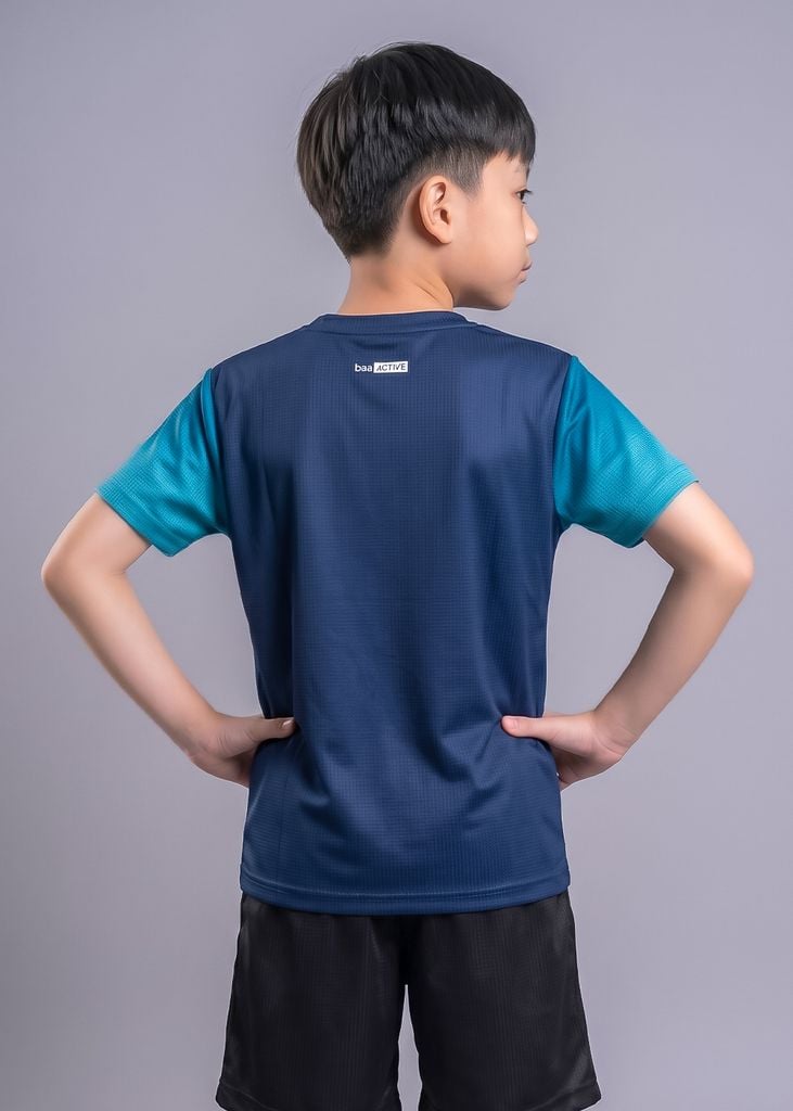 Áo Thun Thể Thao Cho Bé Siêu Nhẹ Ultra Light Xanh Mint Hoạ Tiết Halftone
