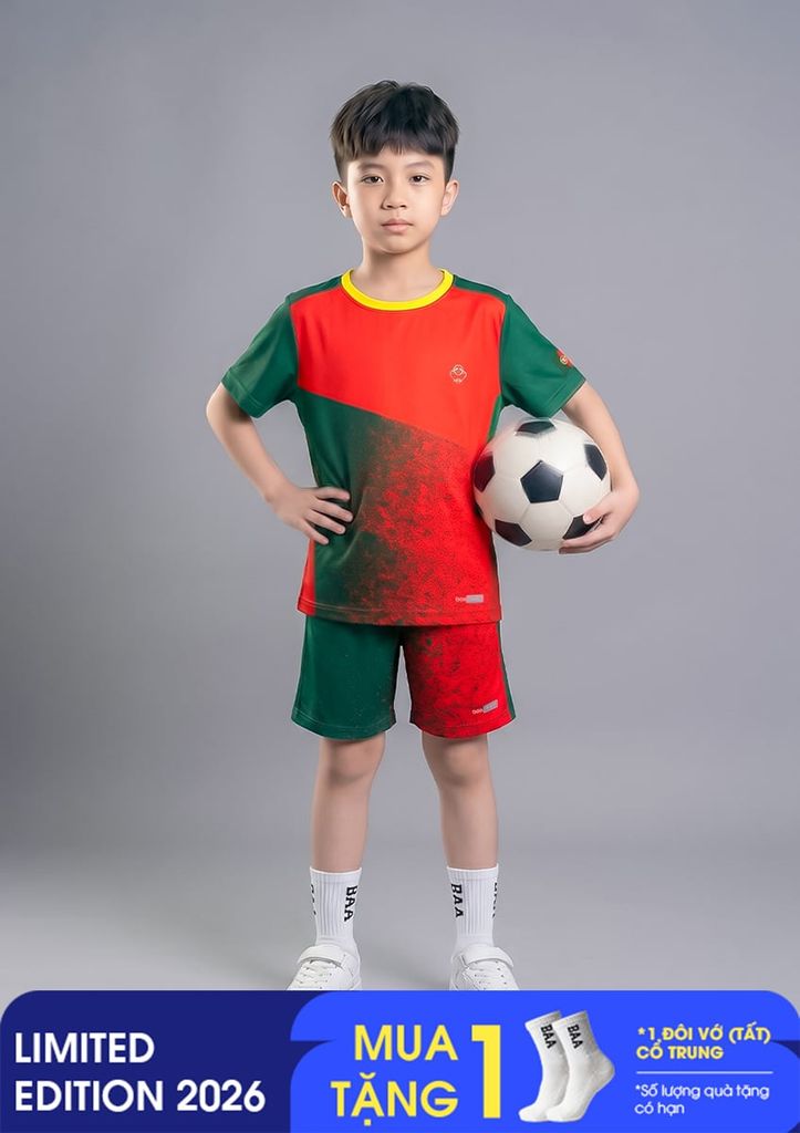 Set Thun Thể Thao Cho Bé Siêu Mát Ultra Cool World Cup Đội Tuyển Bồ Đào Nha
