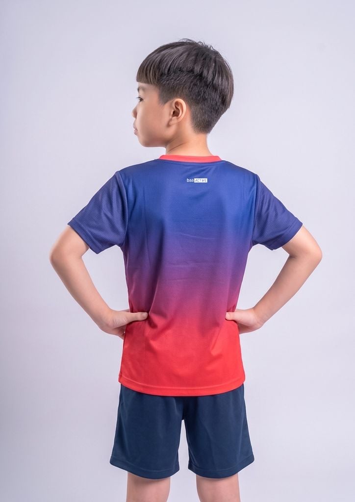Áo Thun Thể Thao Cho Bé Siêu Nhẹ Ultra Light Navy Đỏ Ombre Hoạ Tiết Marble