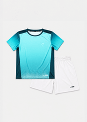 Set Thể Thao Cho Bé Siêu Nhẹ Ultra Light Họa Tiết (Xanh Halftone + Trắng 04 Form Ngắn)