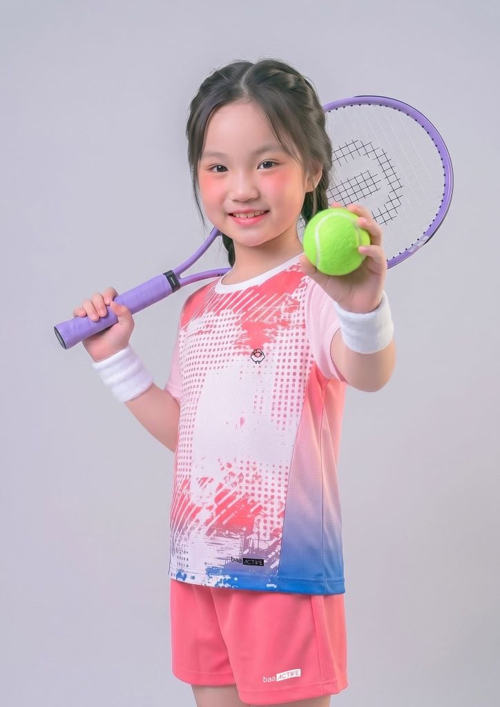 Áo Thun Thể Thao Cho Bé Siêu Nhẹ Ultra Light Hồng Hoạ Tiết Dot Splash