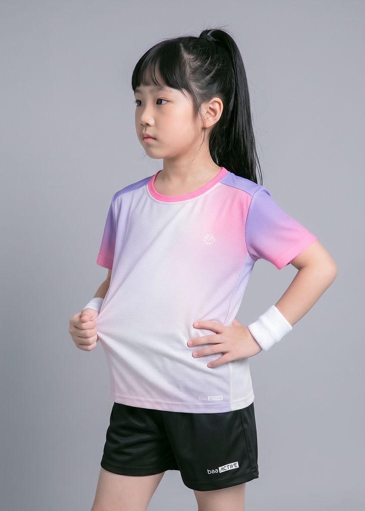 Áo Thun Thể Thao Cho Bé Siêu Nhẹ Ultra Light Tím Hoạ Tiết Halftone Dots