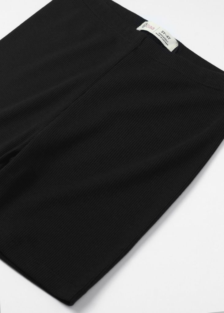 Quần Biker Bé Gái Thun Gân Đen