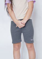 Quần Biker Bé Gái Thun Gân Xám Đậm