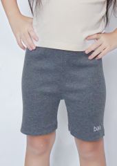 Quần Biker Bé Gái Thun Gân Xám Đậm