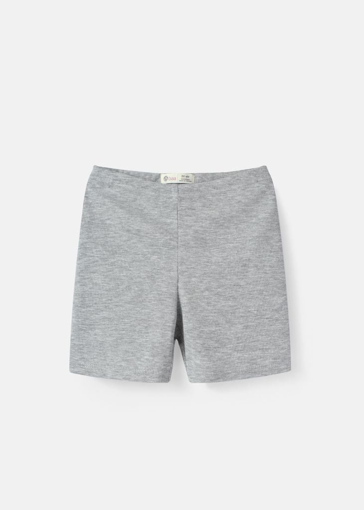 Quần Biker Bé Gái Thun Gân Xám