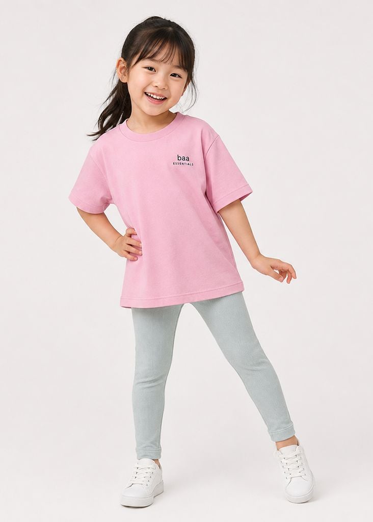 Quần Legging Bé Gái Gân Xám 02