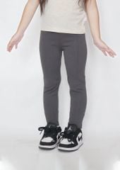 Quần Legging Bé Gái Thun Gân Xám Đậm GC-QU32D-09