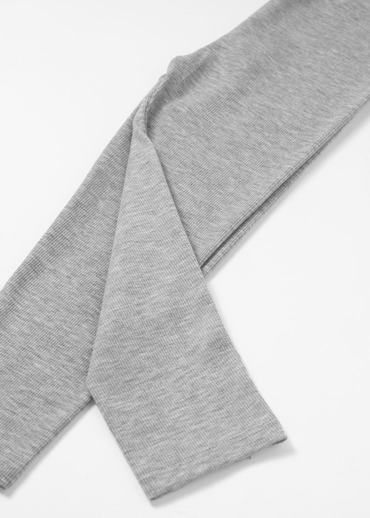 Quần Legging Bé Gái Thun Gân Xám Nhạt