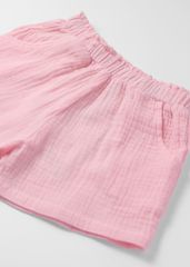Quần Short Bé Gái Xô Muslin Hồng Nhạt