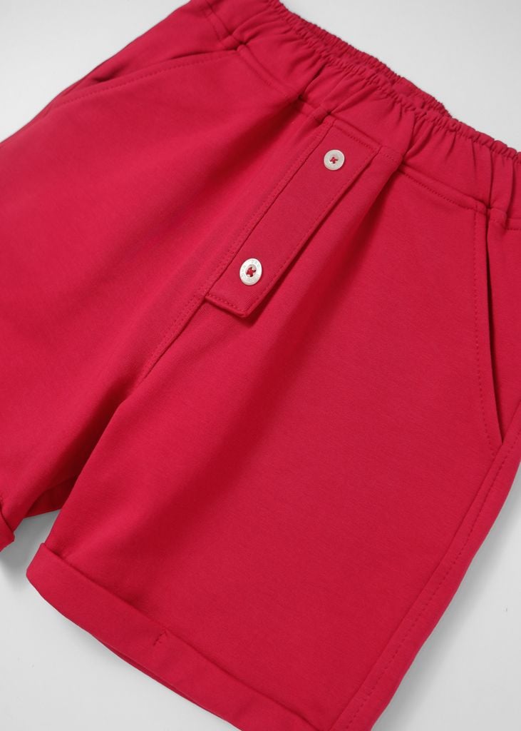 Quần Short Bé Trai Da Cá Đỏ Burgundy