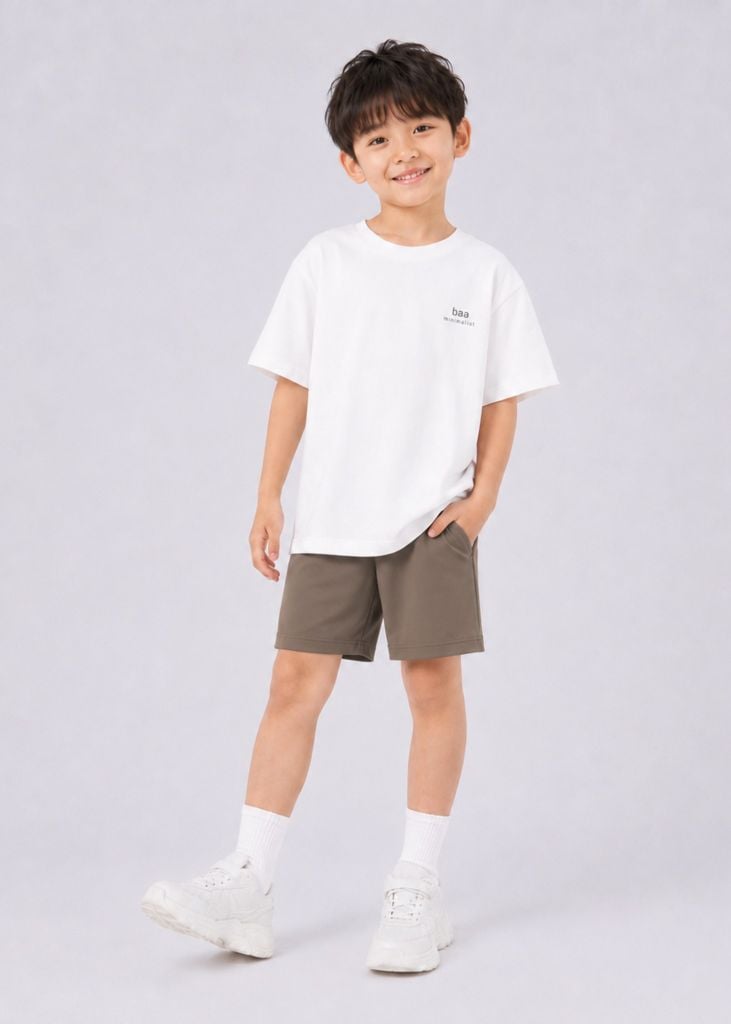 Quần Short Bé Trai Da Cá Nâu
