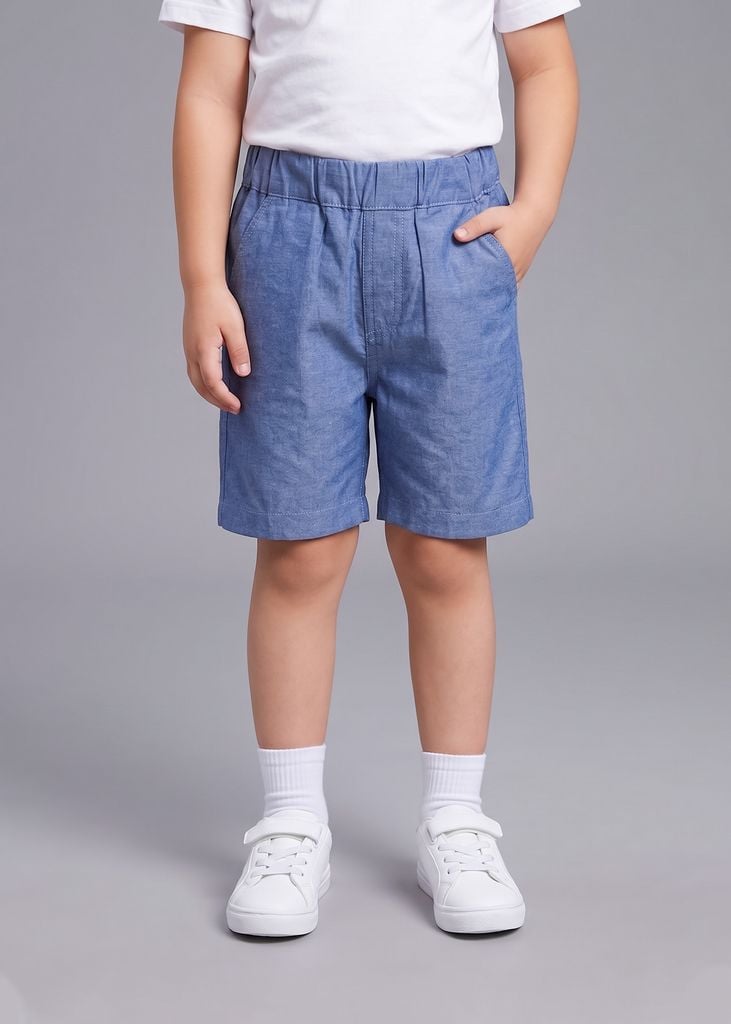 Quần Short Bé Trai Khakis Xanh