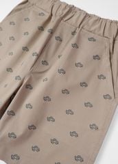 Quần Short Khakis Bé Trai Be Đậm Hoạ Tiết Xe
