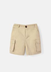 Quần Short Khakis Bé Trai Túi Hộp Be