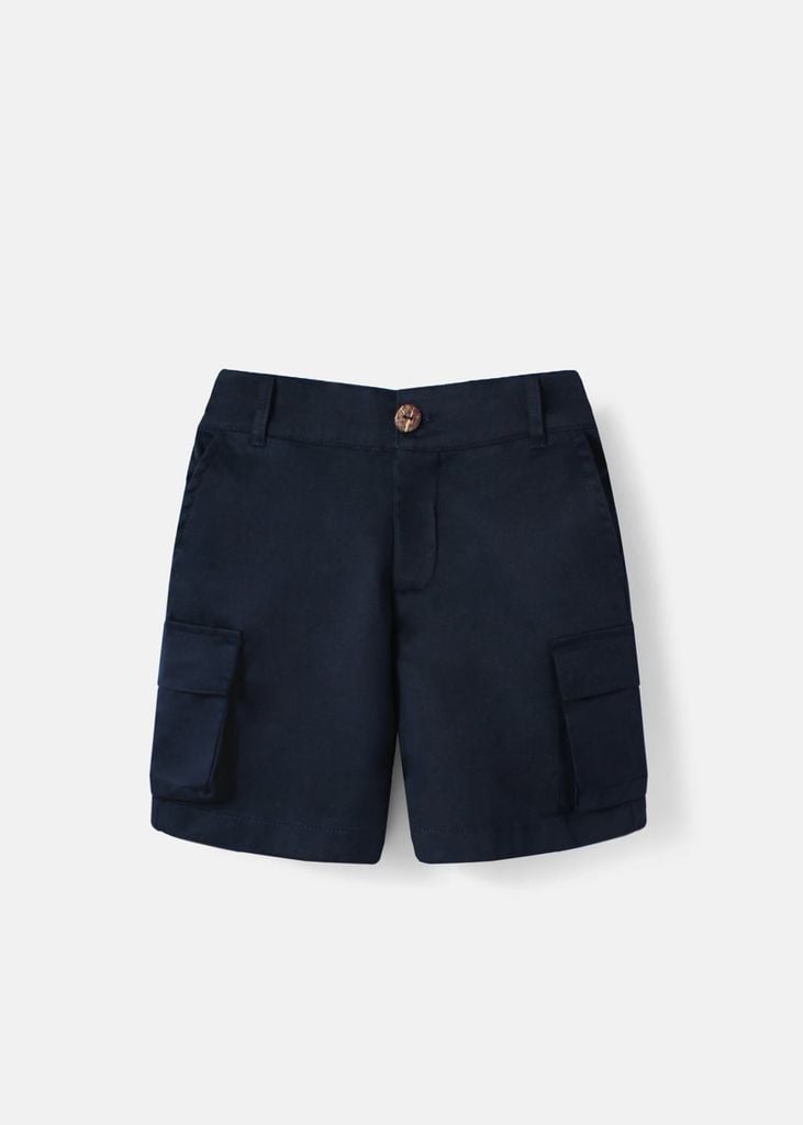 Quần Short Khakis Bé Trai Túi Hộp Navy