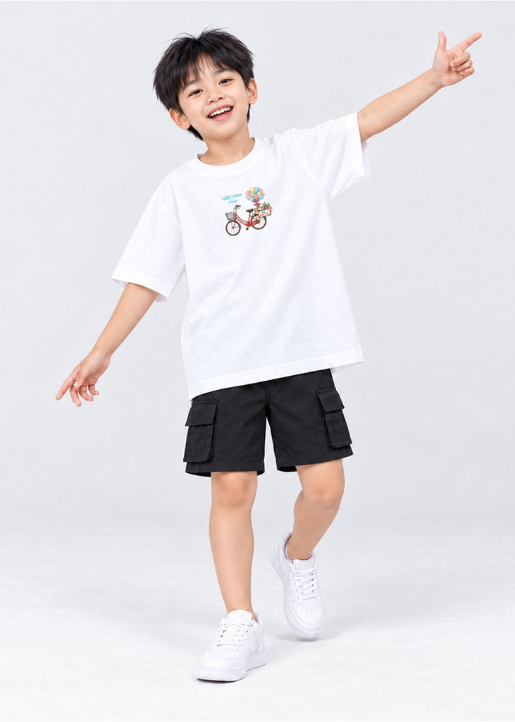 Quần Short Khakis Túi Hộp Bé Trai Navy*
