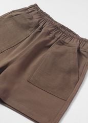 Quần Short Phối Túi Bé Trai Thun Da Cá Nâu