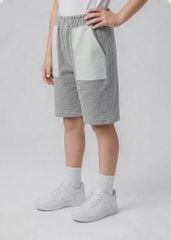 Quần Short Phối Túi Bé Trai Xám Melange