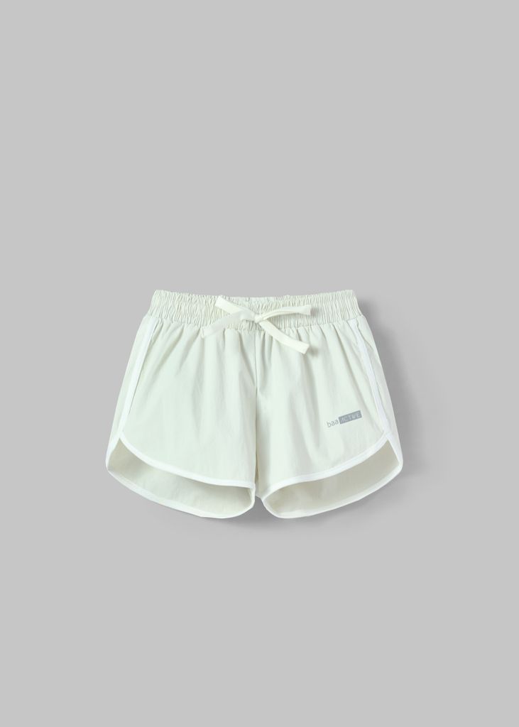 Quần Short Thể Thao Bé Gái Siêu Nhẹ Ultra Light Dù Trắng Kem
