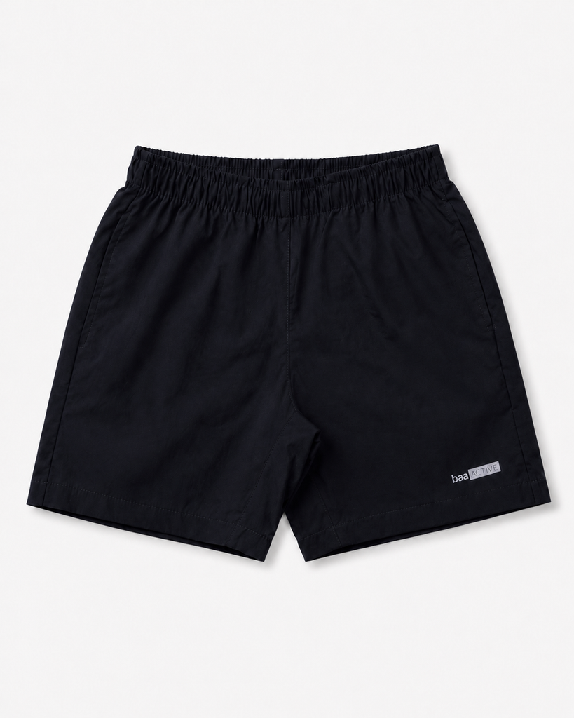 Quần Short Thể Thao Bé Trai Siêu Nhẹ Ultra Light Dù Đen