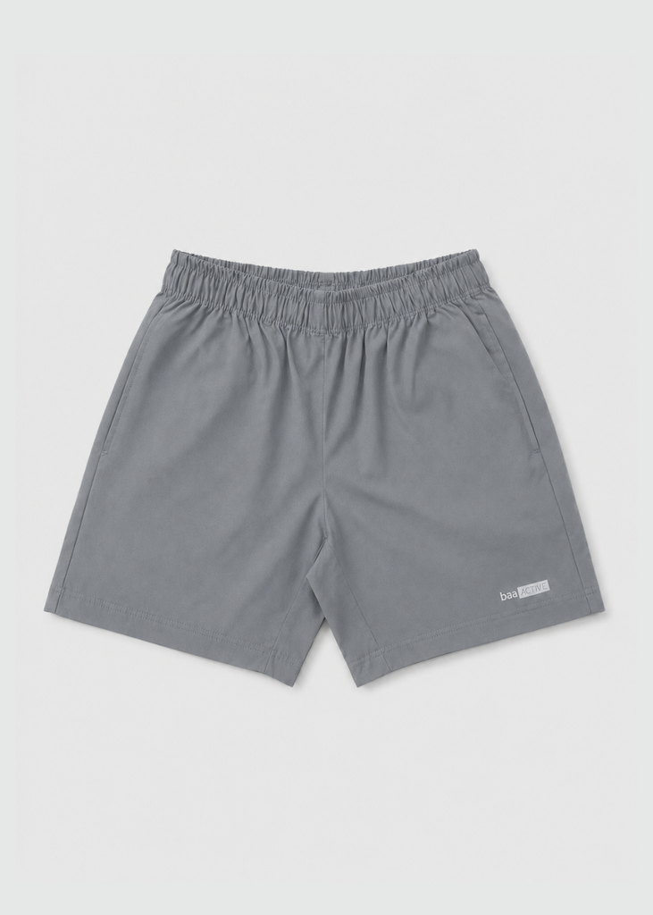 Quần Short Thể Thao Bé Trai Siêu Nhẹ Ultra Light Dù Xám