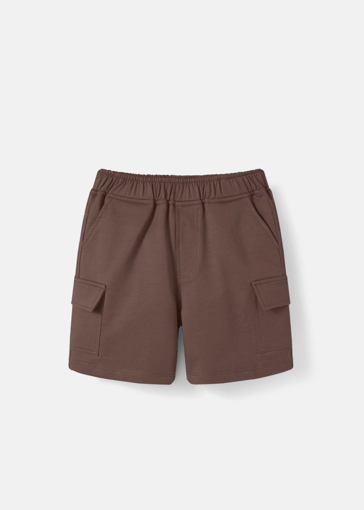 Quần Short Túi Hộp Bé Trai Da Cá Nâu