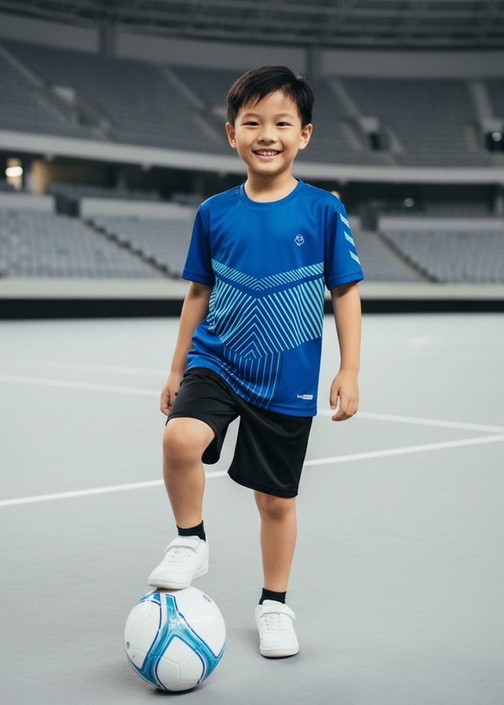 Set 2 Áo Thun Thể Thao Siêu Nhẹ Ultra Light Cho Bé (Xanh Dương + Hồng)