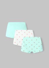 Set 3 Quần Chip Đùi Bé Gái Bamboo Xanh Trắng Mix Hoạ Tiết