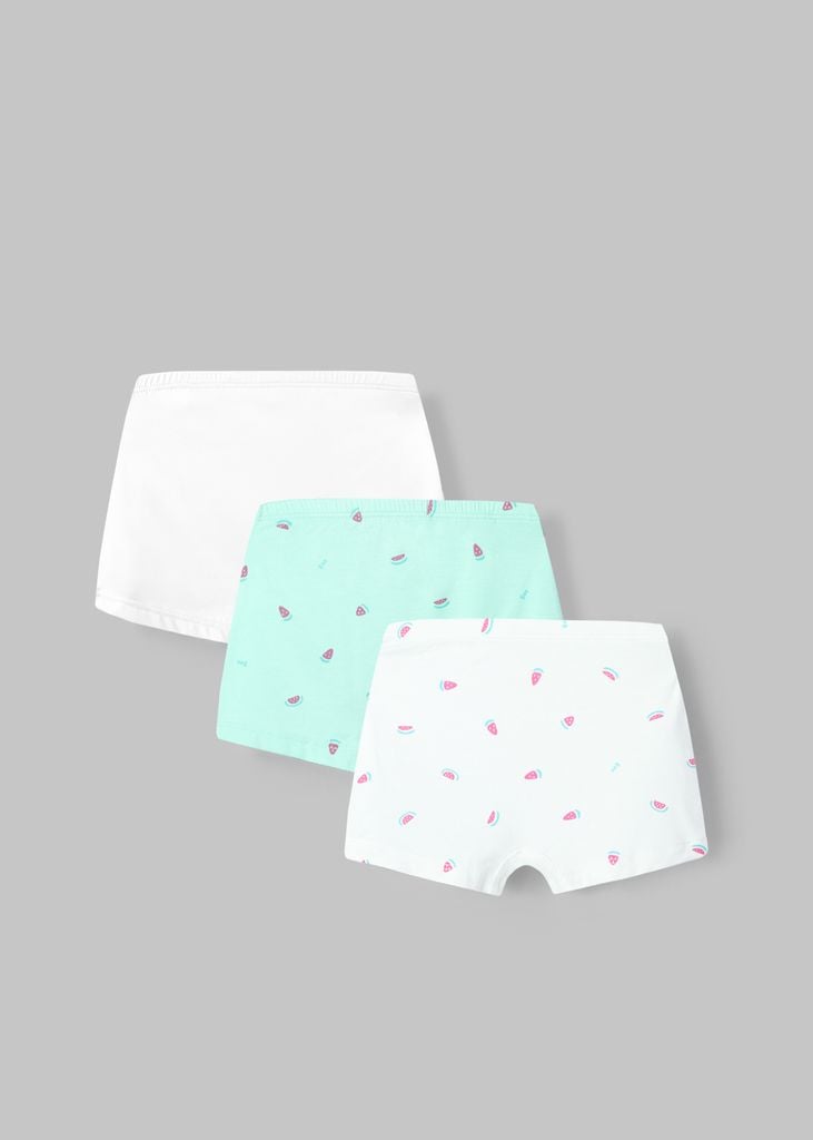 Set 3 Quần Chip Đùi Bé Gái Bamboo Xanh Trắng Mix Hoạ Tiết