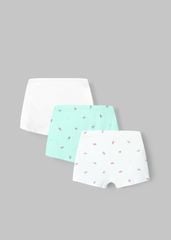 Set 3 Quần Chip Đùi Bé Gái Bamboo Xanh Trắng Mix Hoạ Tiết