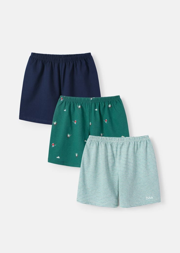 Set 3 Quần Short Thun Mặc Nhà Bé Trai Xanh Phối (Ngẫu Nhiên) BC-QU28N-03