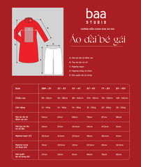 Set Áo Dài Thêu Cao Cấp Bé Gái Đỏ An Nhiên