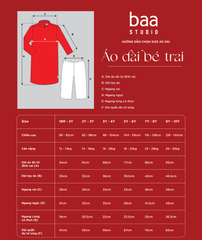 Set Áo Dài Thêu Cao Cấp Bé Trai Xanh Bình An