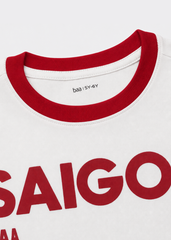 Set Áo Form Rộng Bé Trai & Quần Short Trắng Phối Đỏ Saigon