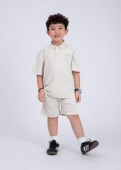 Set Polo Form Rộng Bé Trai Siêu Nhẹ Ultra Light Be