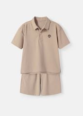 Set Polo Form Rộng Bé Trai Siêu Nhẹ Ultra Light Nâu Nhạt