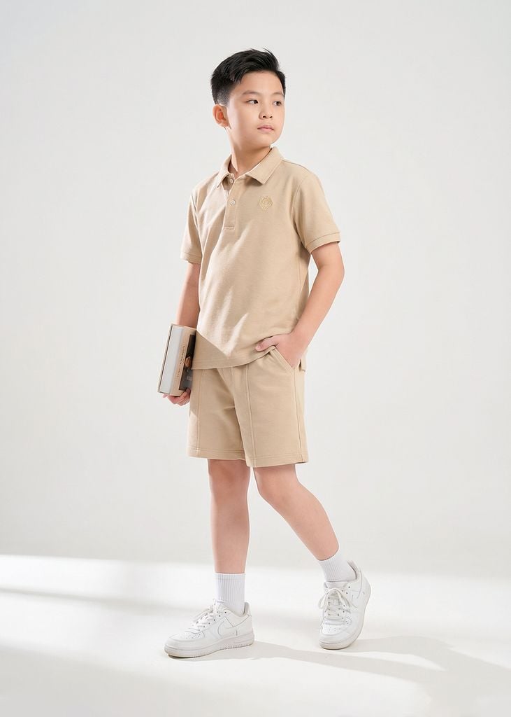 Set Polo Ngắn Tay Bé Trai Be Thêu Logo 04