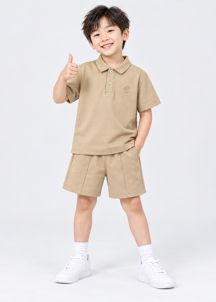 Set Polo Ngắn Tay Bé Trai Be Thêu Logo 06