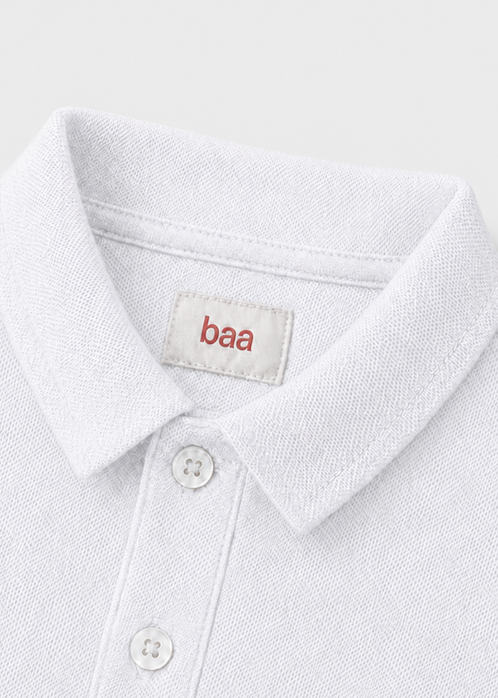 Set Polo Ngắn Tay Bé Trai Trắng Thêu Logo 03