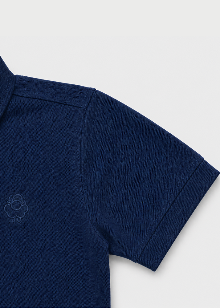 Set Polo Ngắn Tay Bé Trai Xanh Xám Thêu Logo 02