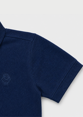 Set Polo Ngắn Tay Bé Trai Xanh Xám Thêu Logo 02