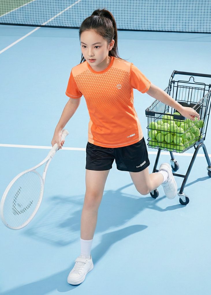 Set Thể Thao Cho Bé Siêu Nhẹ Ultra Light Họa Tiết (Cam Halftone + Đen)