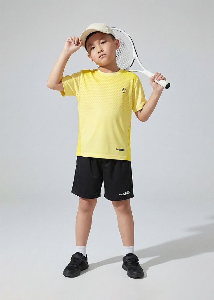 Set Thể Thao Cho Bé Siêu Nhẹ Ultra Light Họa Tiết (Vàng Halftone + Đen)