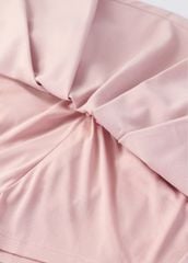 Set Thun Ngắn Tay & Chân Váy Xếp Ly Bé Gái Kem Phối Hồng Chicago